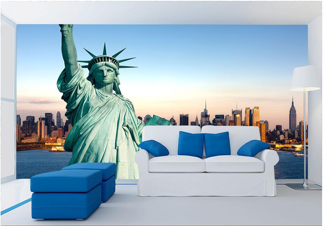 

WDBH 3d wallpaper custom photo Statue of Liberty New York City background living room home decor 3d wall murals wallpaper for walls 3 d, Non-woven