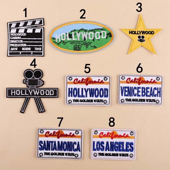 Iron on Hollywood California Patch Los Angeles Star