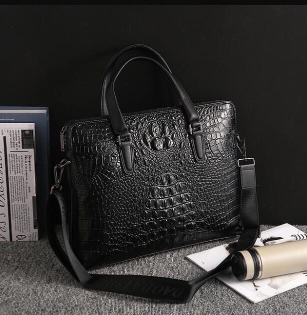 

Factory wholesale brand men bag quality styling crocodile mens handbags England van leather portable shoulder bags fashion crocodiles handbag, Vertical: 28*32cm