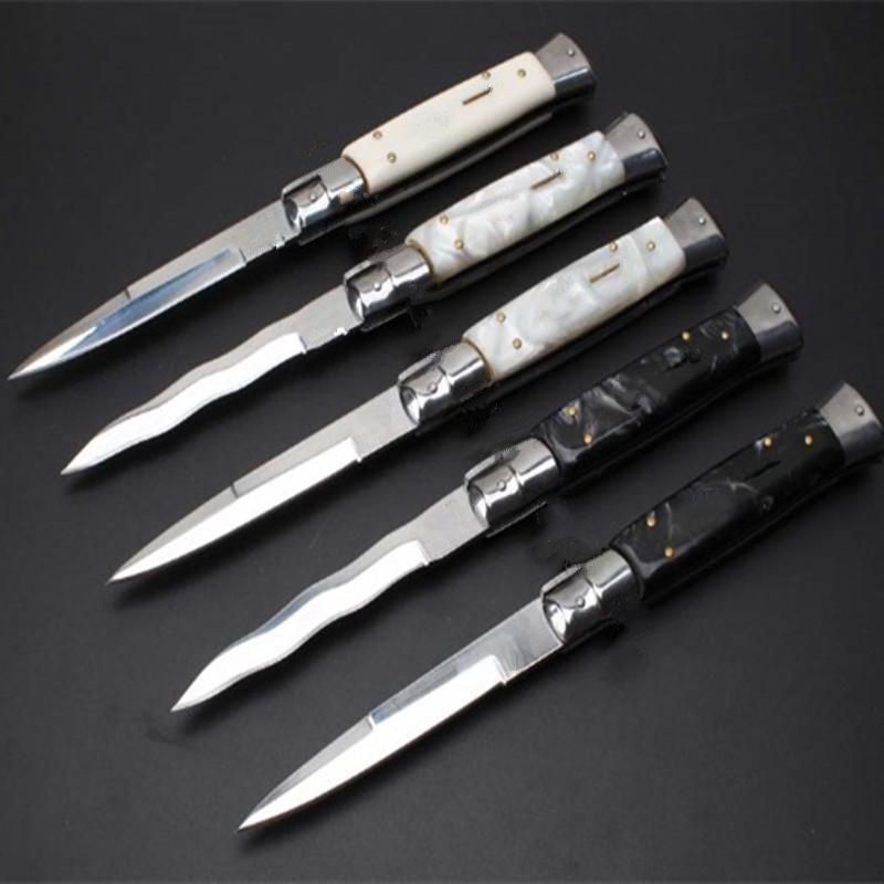

OEM mafia 11 inch acrylic 5 models single action ITA knife auto knife camping gift knives for man 1pcs