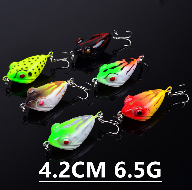 

1pcs 6 Color 4.2cm 6.5g Frog Fishing Hooks Fishhooks 6# Hook Plastic Hard Baits & Lures Pesca Fishing Tackle Accessories V-68