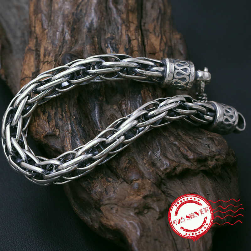

Other Bracelets S925 Sterling Silver Men's Bracelet Personality Fashion Classic Jewelry Retro Weaving Dragon Scales Modeling 2021 Gift
