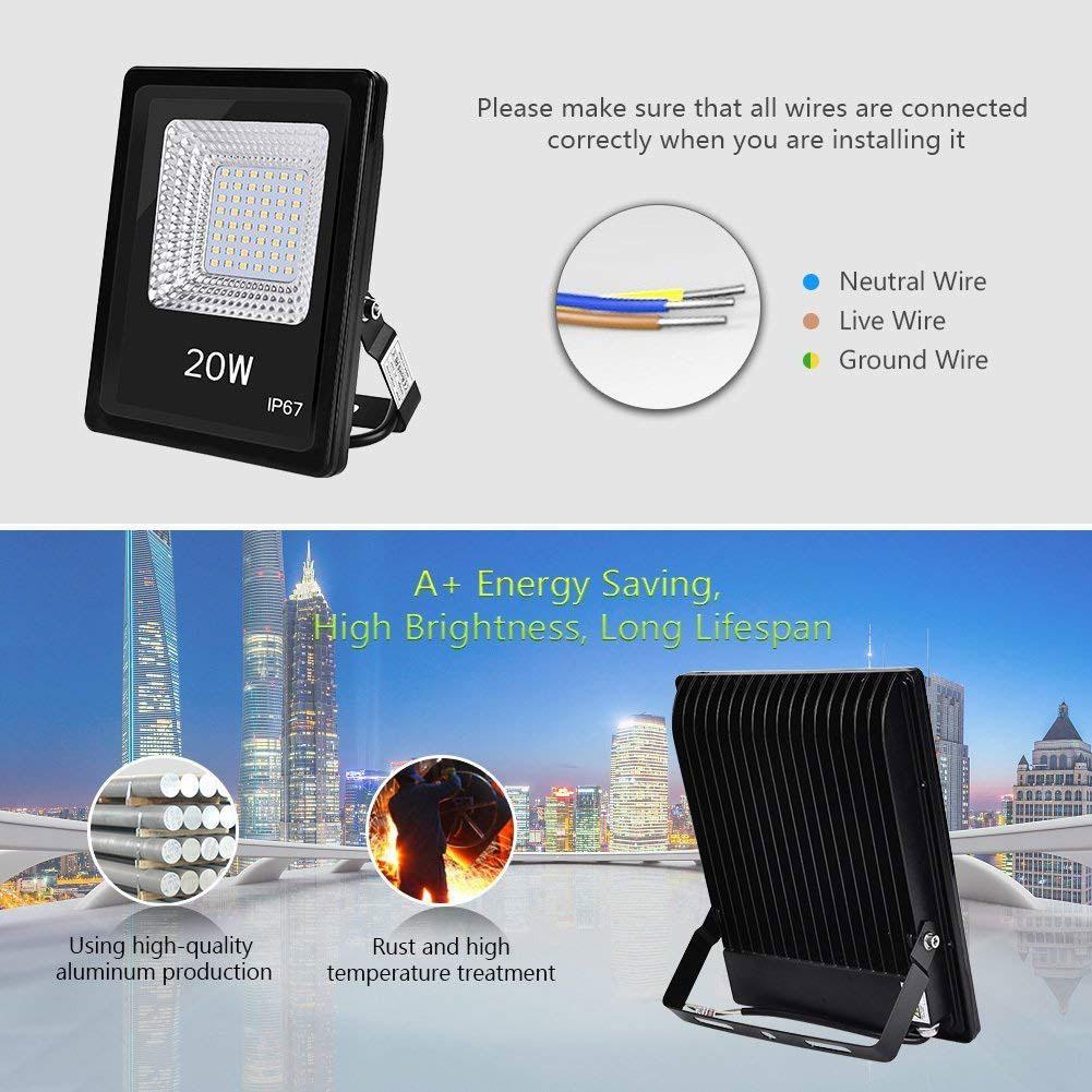 

Boutique 30 super bright LED chip outdoor projection lamp 20W Cool White USA In Stock fast arrival waterproof high quality 6800 lightin