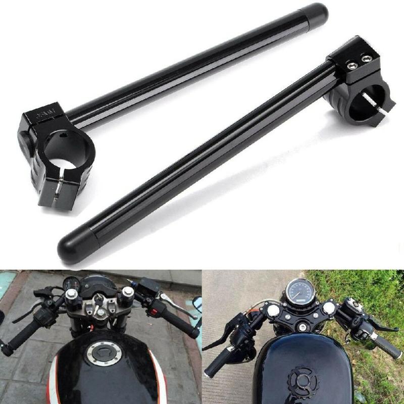 

Universal 7/8 inch 31-51mm Motorcycle Handlebar Clip-On Fork Tube Black Motorcycle Handle Bar Racing AdjustablFor Cafe Racer