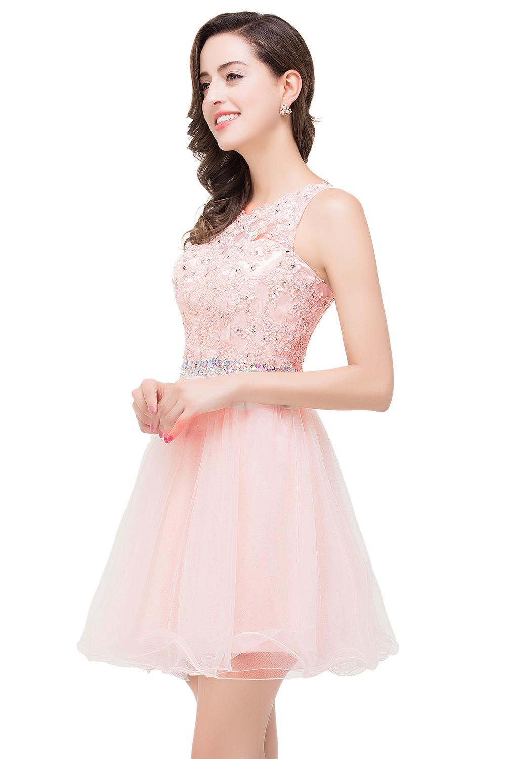 

Sparkly Homecoming Dresses Sweet 16 Little Black Lace A Line Cocktail Dresses Tulle Ruffles Beaded Rhinestones Short Party Prom Dresses, Green