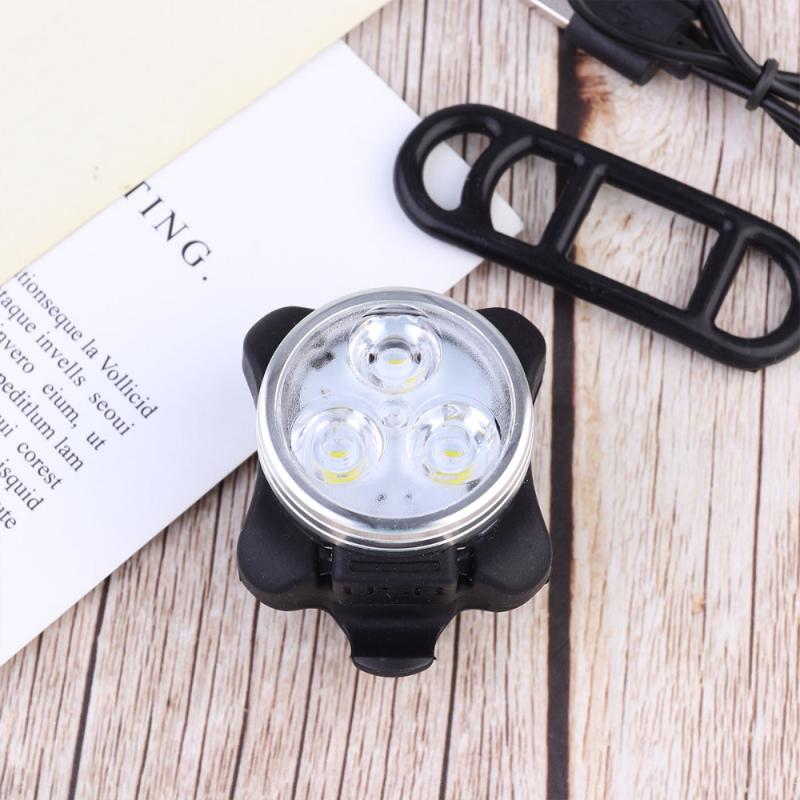

1pc Led Red Rear Warning Light White Light Lamp USB Charging Bike Front Lamp Cycling Led (400mah White Light