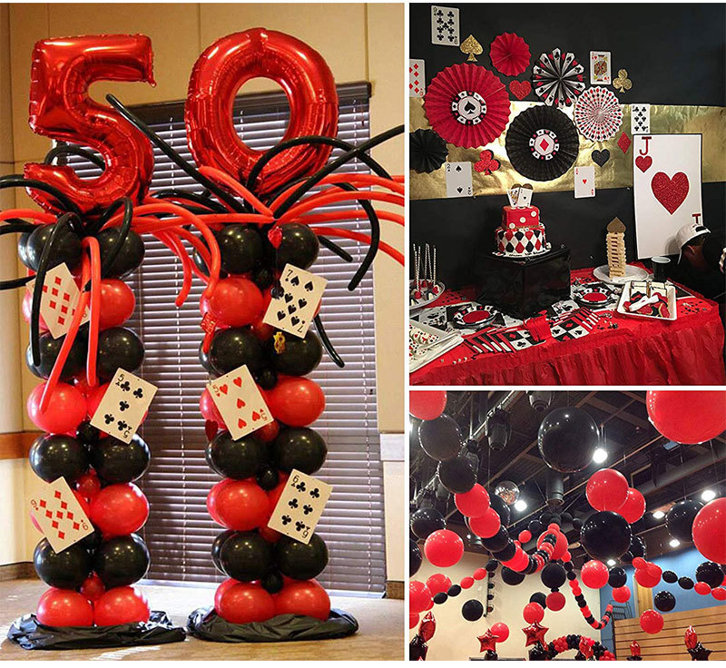 2020 Casino Theme Balloon Arch Casino Decoration Party Poker Las