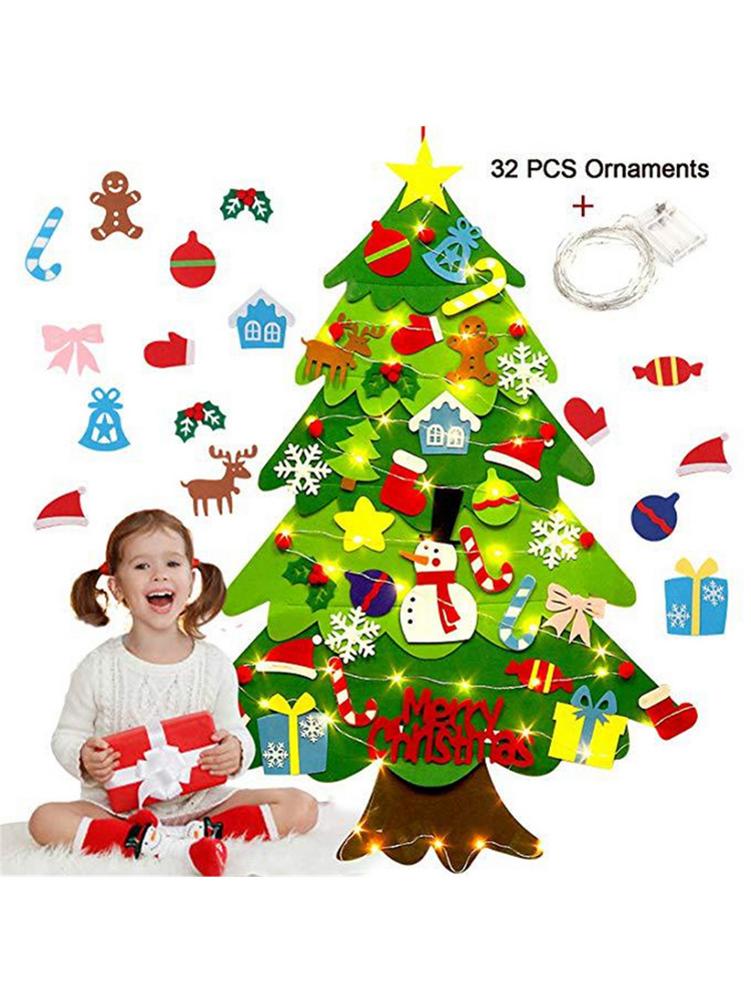 

DIY Felt Christmas Tree Set Christmas Party Supplies For Nursery Children Gift