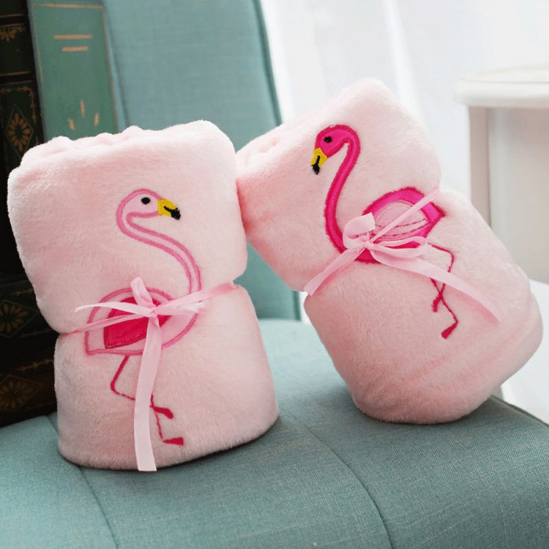 

Double-sided Flamingo Fleece Blanket Soft Air Conditioning Flannel Blanket Bed Sheet Sleep Cover Travel 2020