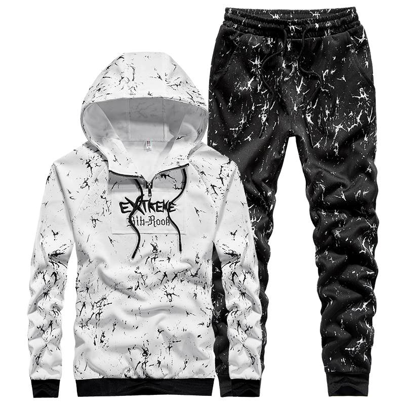 

Men's Tracksuits Fashion Sportswear Men Winter Set Hoodies Tracksuit Jacket Mens Outfit Sportwear Hommes Coat JJ60NT