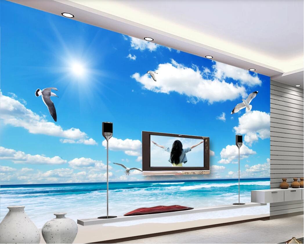 

3d wallpaper custom photo murals Maldives beautiful seascape ocean world TV background wall wallpaper for living room walls 3 d, Non-woven fabric