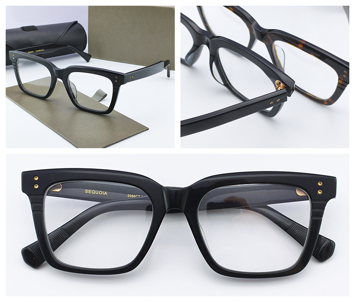 

Women luxury Eye SEQUOIA Transparent Glasses Clear Glass Eyeglasses Myopia Presbyopia Vintage Prescription Optical Spectacle Frames