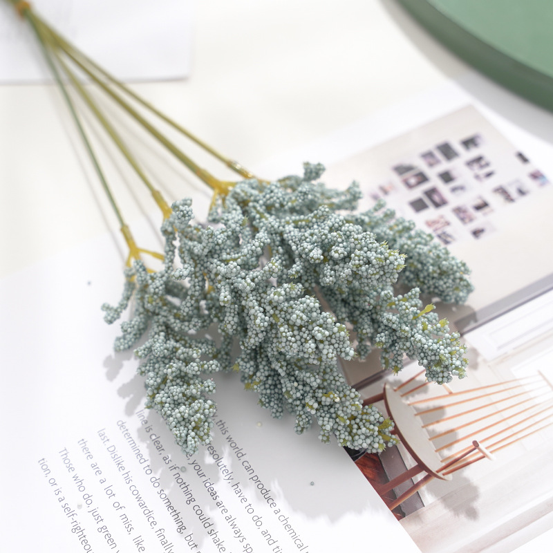 

6pcs Ear of Wheats Homemade Flowers Wedding Decoration Handmade Plants for Home Decor C44, Blue