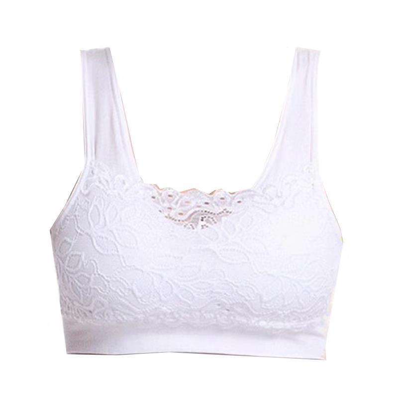 

Womens Adjustable Bra Sexy Lace with Pad Wireless Sports Underwear Vest Style Breathable Sweat Absorbing /30, Purple