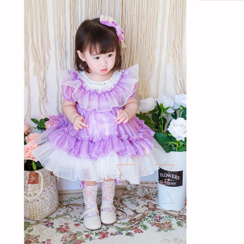 

Baby Girl Clothes Summer Spanish Lolita Vintage Princess Ball Gown Mesh Cute Dress for Girls Birthday Easter Vestidos Y3001, Picture 2