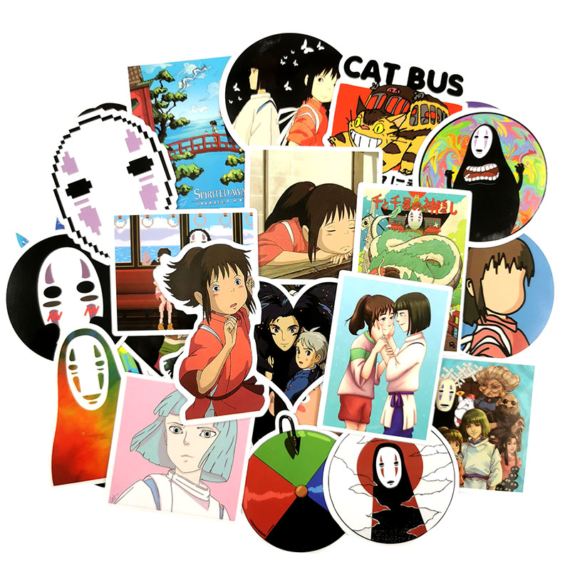 

50Pcs Movie Spirited Away Cartoon Anime Stickers Pack Non-random Car Bike Luggage Sticker Laptop Skateboard Motor Water Bottle Decal