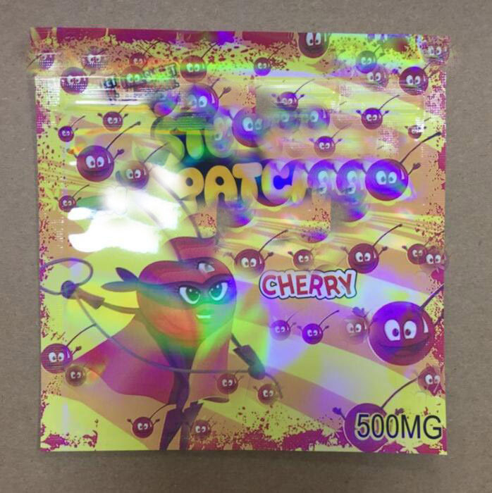 

500mg Watermelon Cherry Strawberry Empty Edibles Gummy Candy Packaging Bag Mylar Plastic Smell Proof Zipper Resealable Bag