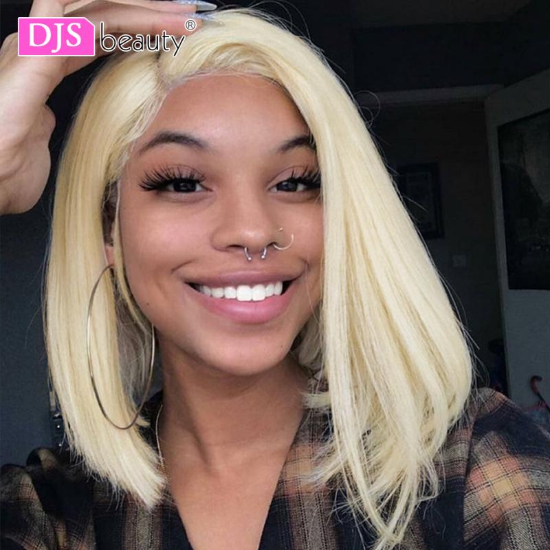 

613 Lace Front Wig Brazilian Straight Blonde Lace Front Human Hair Wig Short Bob Wigs for Women 13x6 Transparent Wigs, As pic