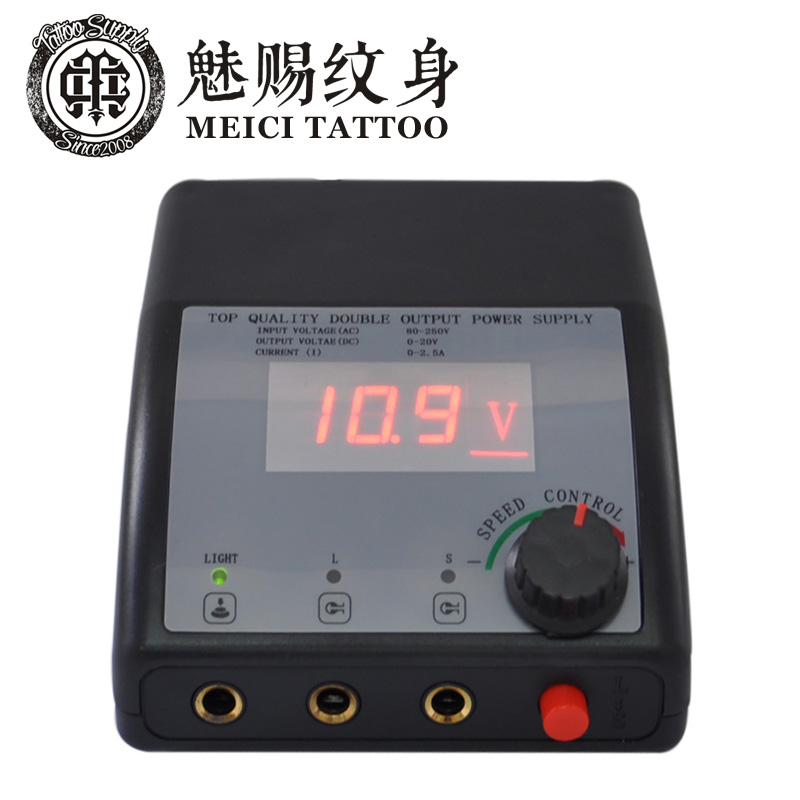 

Professional Double Output Black Casting LCD Digital Tattoo Power Supply For Machine motor pen work Liner and Shader Free Shipping
