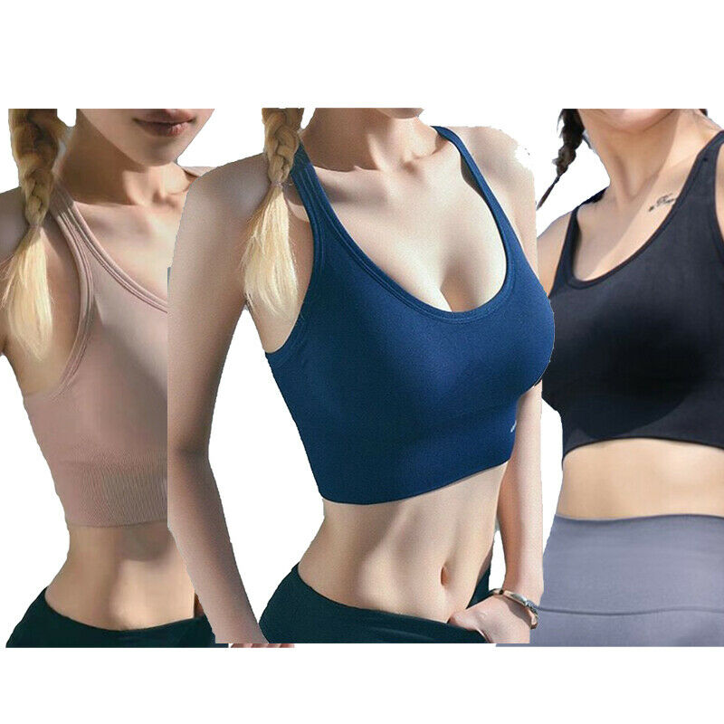 

Women Lady Running Gym Yoga Padded Fitness Tops Tank Workout Sport Bra, Pink