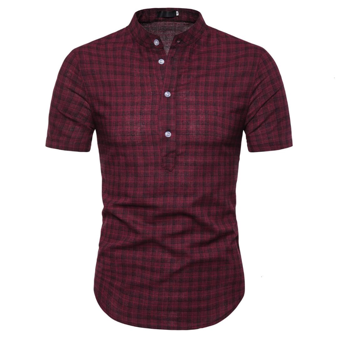 

The new 2019 men short sleeve collar the code man lane and short sleeve shirt, Black