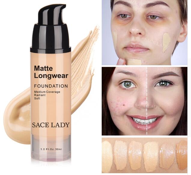 

30ml Face Foundation Makeup Professional Base Make Up For Dark Skin Matte Cream Oil Control Liquid Natural Cosmetic, Color