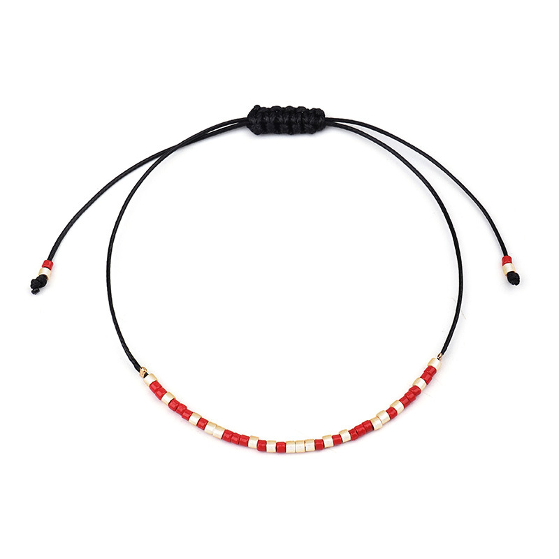 

High Quality Men and Women Gift Multi Color Small Glass Seed Link Bracelet for Sale