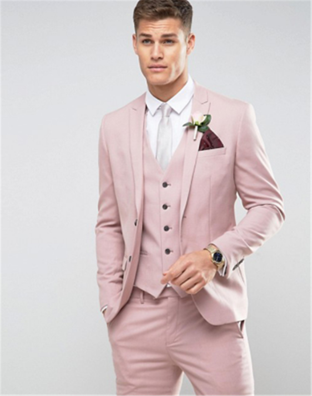 

2020 new men's dress wedding party suit dress bridegroom best man tuxedo performance suit (jacket + pants + vest, As picture