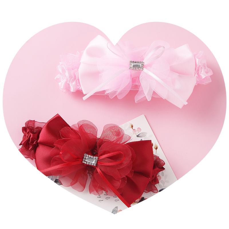 

New Fashion Chiffon Headbands For Girls Elastic Hairband Infant Bow Rhinestone Wavy Side Princess Headwear Baby Hair Accessories, Nsfb-9760-3 a6han