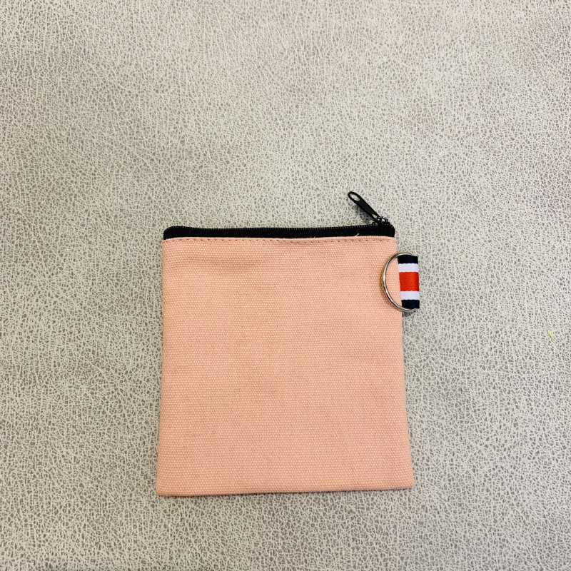 

20pcs Coin Purses DIY unisex blank plain cotton Canvas short small bags red zipper casual wallets key cases