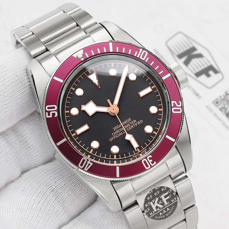 

Leather Band Luxury Mens vintage Designer Stainless Steel Automatic Mechanical Movement Red Black Watch Solid Clasp Watches Wristwatches