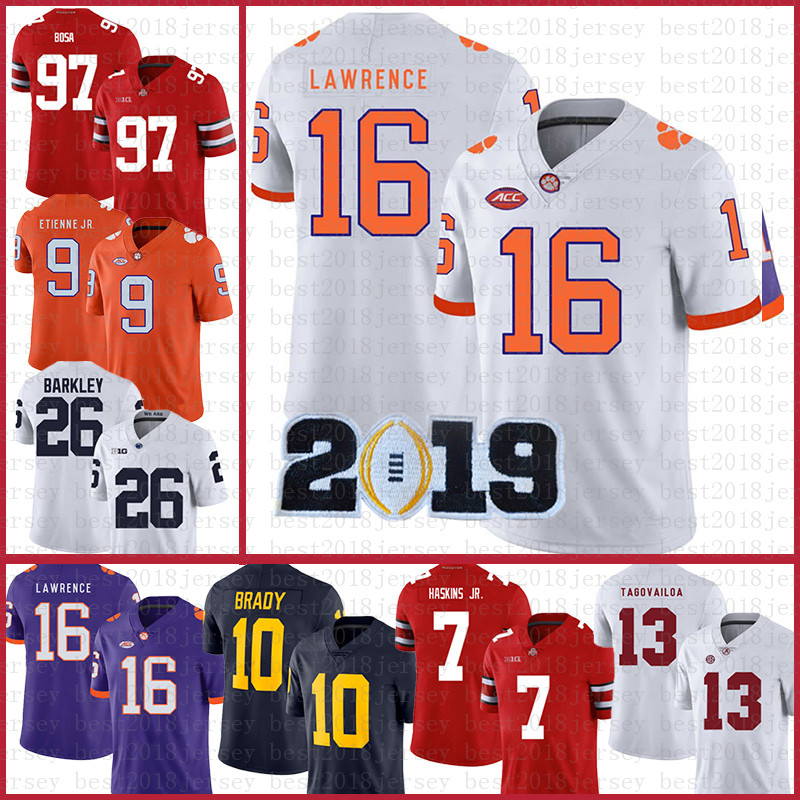 

LSU Tigers Jersey Burrow Clemson Joe 16 Trevor Lawrence 9 Travis Etienne Jr. NCAA American football Jerseys tom Brady Men's SSWAFSEZ, Patch + ncaa (laohu)