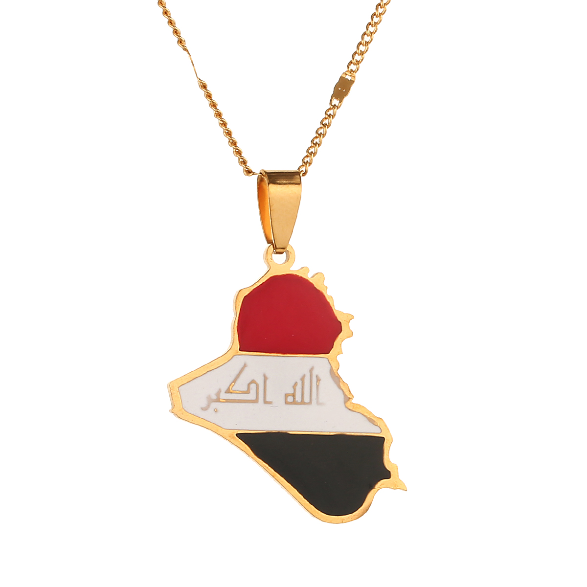 

Stainless Steel Republic of Iraq Map Pendant Necklace Trendy Iraq Charm Jewelry