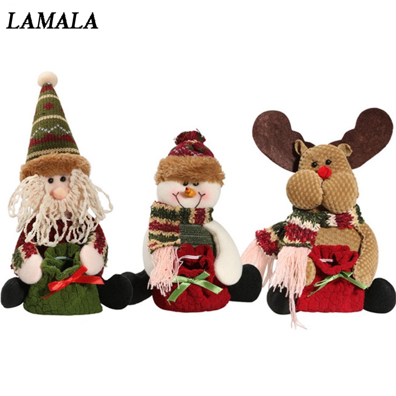 

Christmas Decor For Home Gift Candy Bag Tree Decor Ornaments Xmas Santa Claus Snowman Reindeer Gifts For Kids