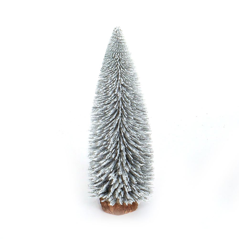 

1Pc Mini Sisal Snow Frost Christmas Trees Bottle Brush Trees Plastic Winter Snow Ornaments Tabletop Christmas Gift(3.93