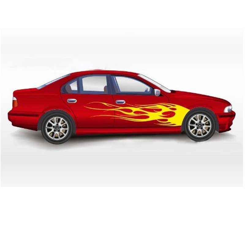 CAR 2PCS/Set Fire Tribal Totem Modified Body Stickers Personalized Decoration Car Cover-image-469491618