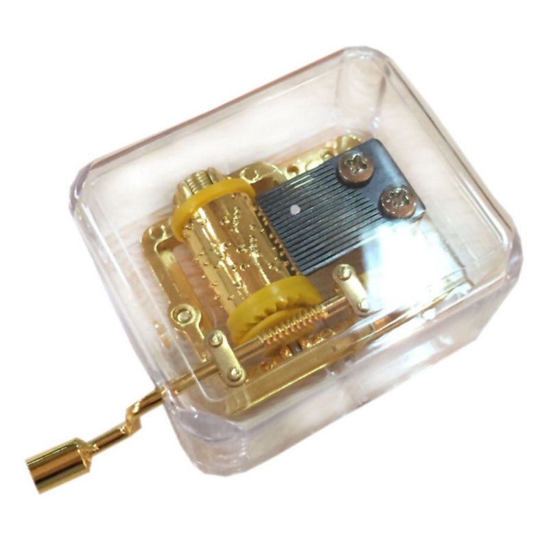 

18 acrylic clear hand cranked musical mechanism music box castle in the sky/let it go