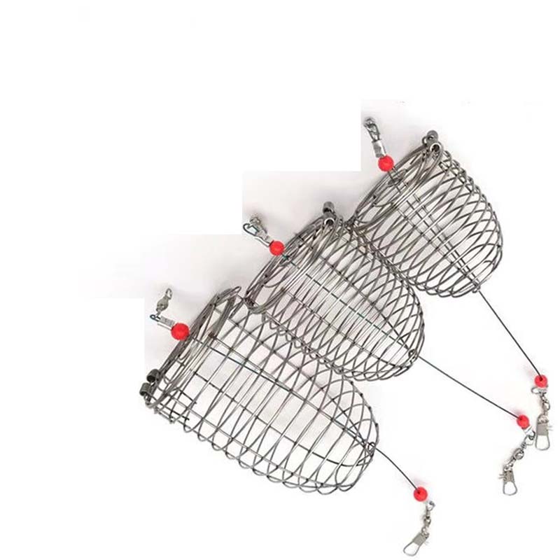 

S/M/L Fishing Accessories Bait Cage Fishing Trap Basket Feeder Holder Stainless Steel Wire Fishing Gear Lure Cage Fish Bait Cage