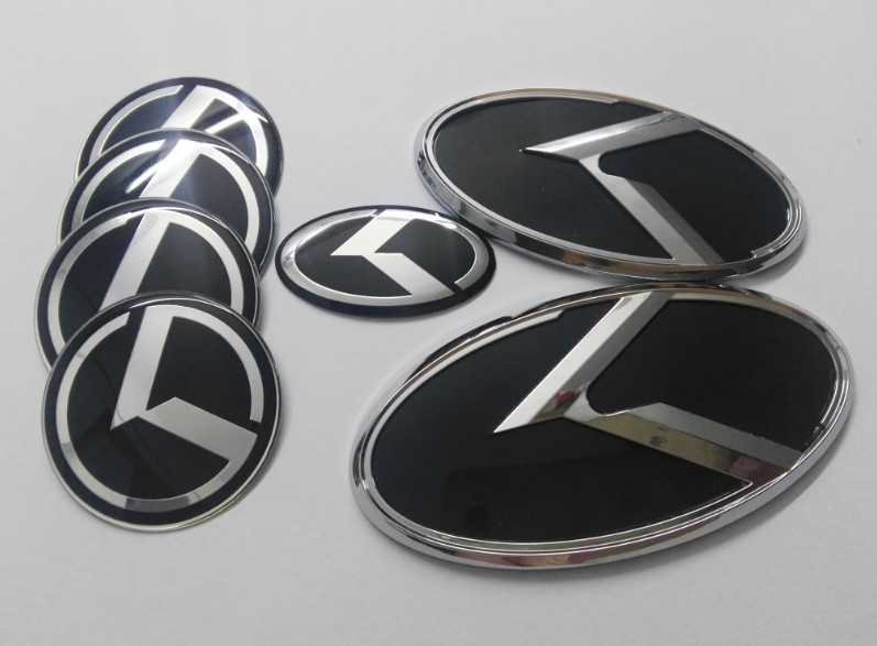 

7pcs 1set new black K logo badge emblem 3d sticker for KIA OPTIMA K5 2011-2017 /car emblems/3D sticker/ freeshipping