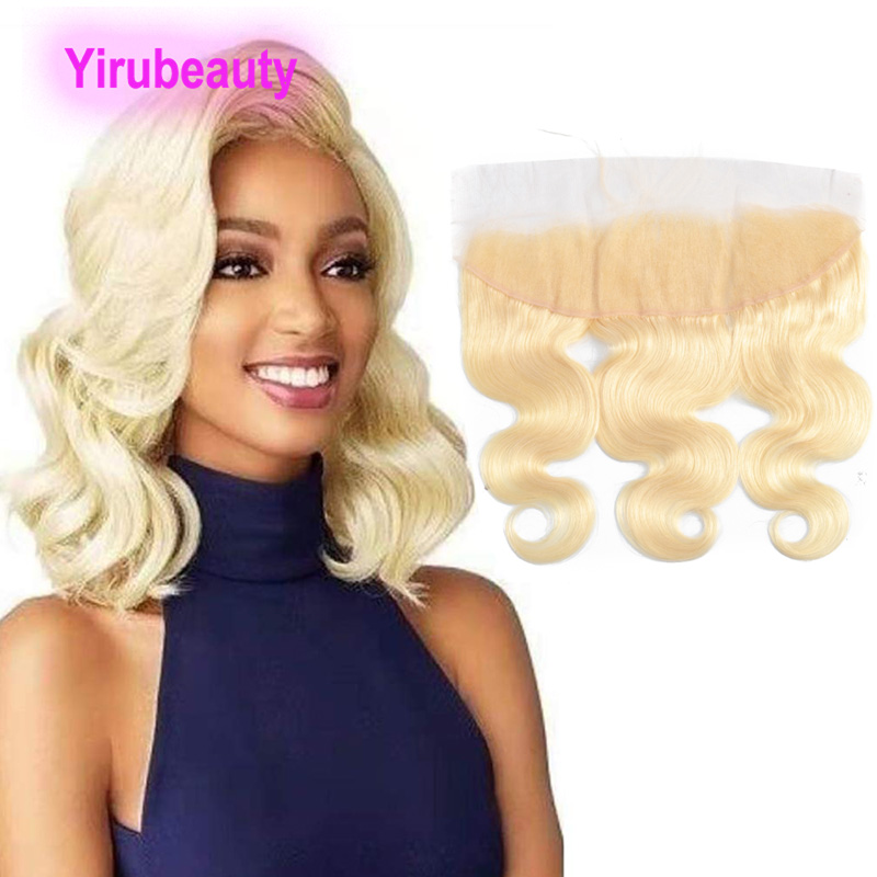 

Brazilian Virgin Hair Blonde 613# Color 13X4 Lace Frontal Pre Plucked Body Wave Top Closures Lace Frontals