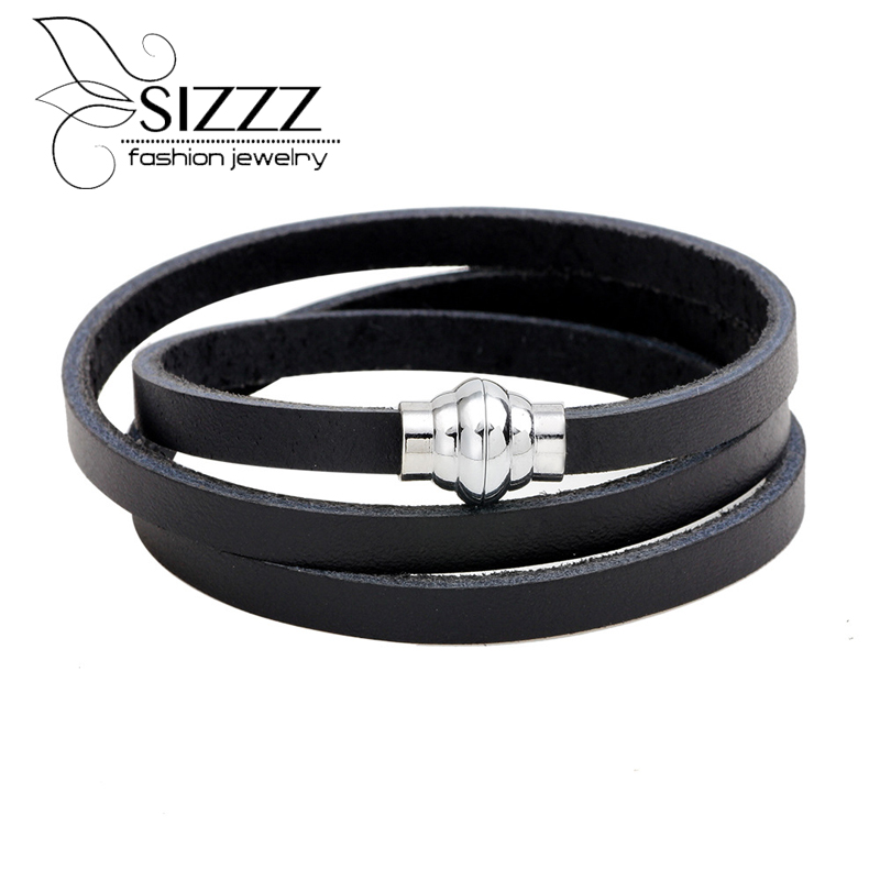 

60CM Long 0.6CM Wide New fashion multi-layer winding bracelet personalized street shoot leather accessories for women/men