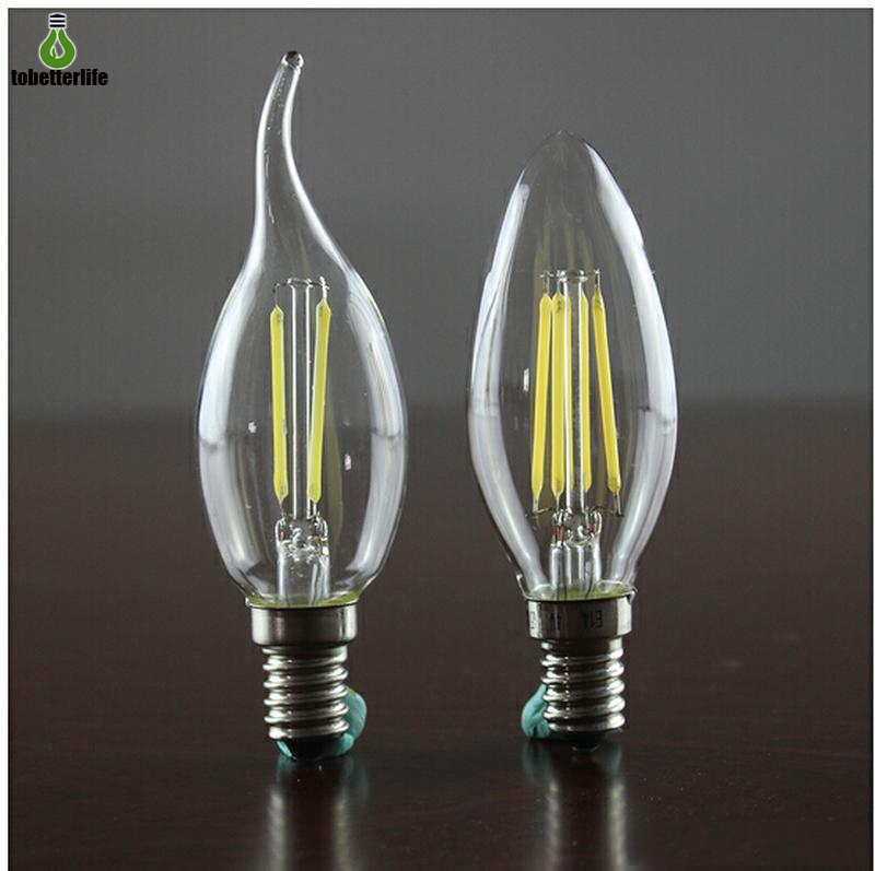 

Edison Filament Dimmable Led Candle Lamp 2W 4W E14 E12 Led Bulbs Light High Bright E27 candle light 85-265V