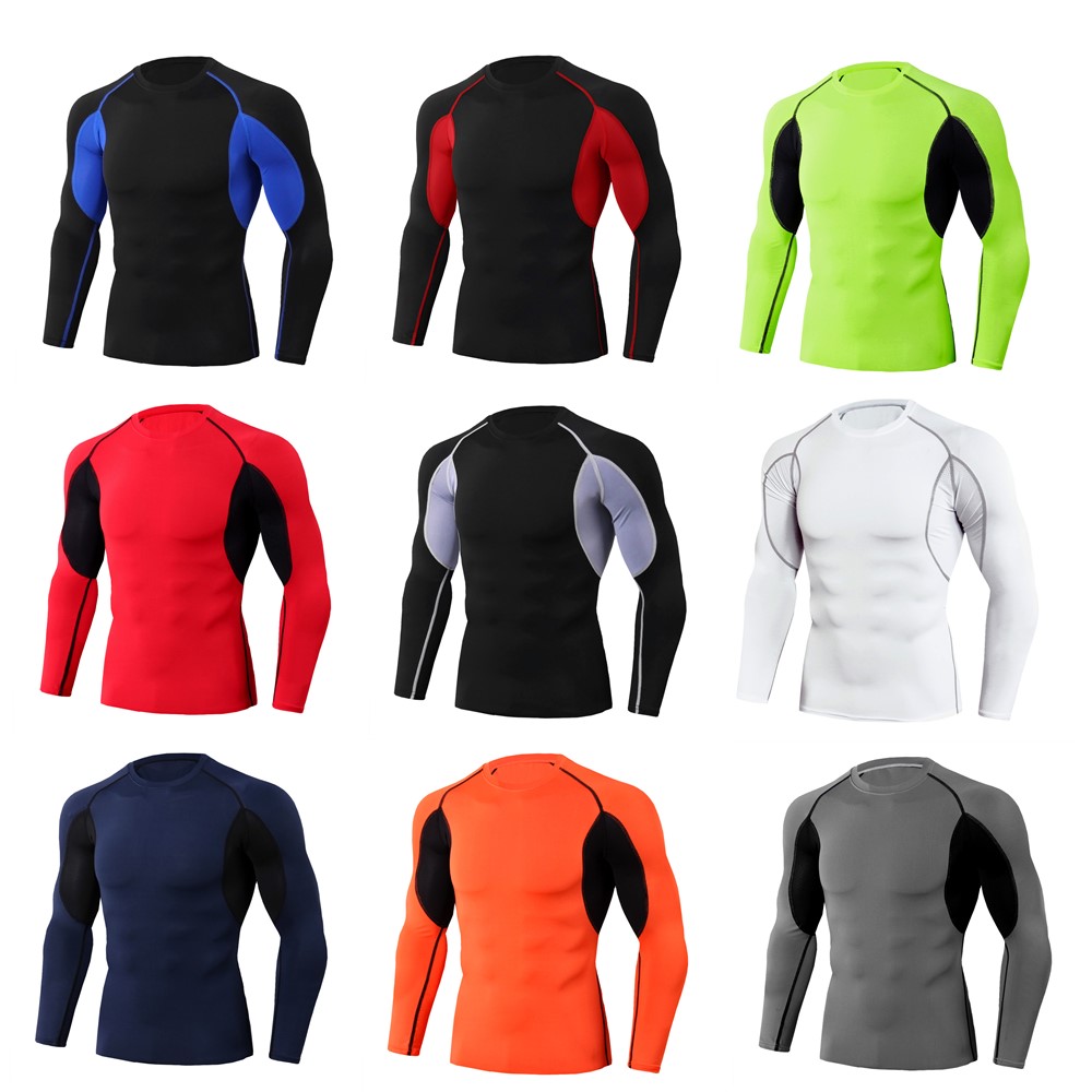 

New Long Sleeve Sport Shrt en uDry Men's Rung Gym Clotg long slee Tshirs Snke Gym Clothig Top Mens Rashgard Soccer Jersey .., Colour 3