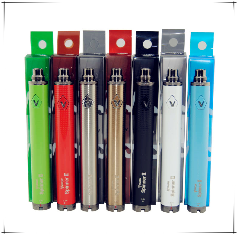 

100% Quality Vision Spinner II 2 Vape Mod ego C Twist Battery VV Variable Voltage Adjustable e Cigs Cigarettes Atomizers Cartridges Vape Pen