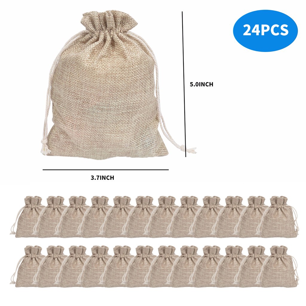 

Jute Sack Bag Linen Jewelery Bag for Wedding Party and DIY Craft 9.5x12.5cm 30PC Christmas Decoration Supplies small sack