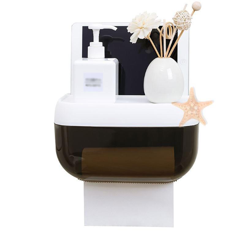 

Hot Wall-mounted Paper Towel Box Punch-free Tissue Cover Napkin Holder Houseware Toilet Paper Roll Holder Container for Bathroom