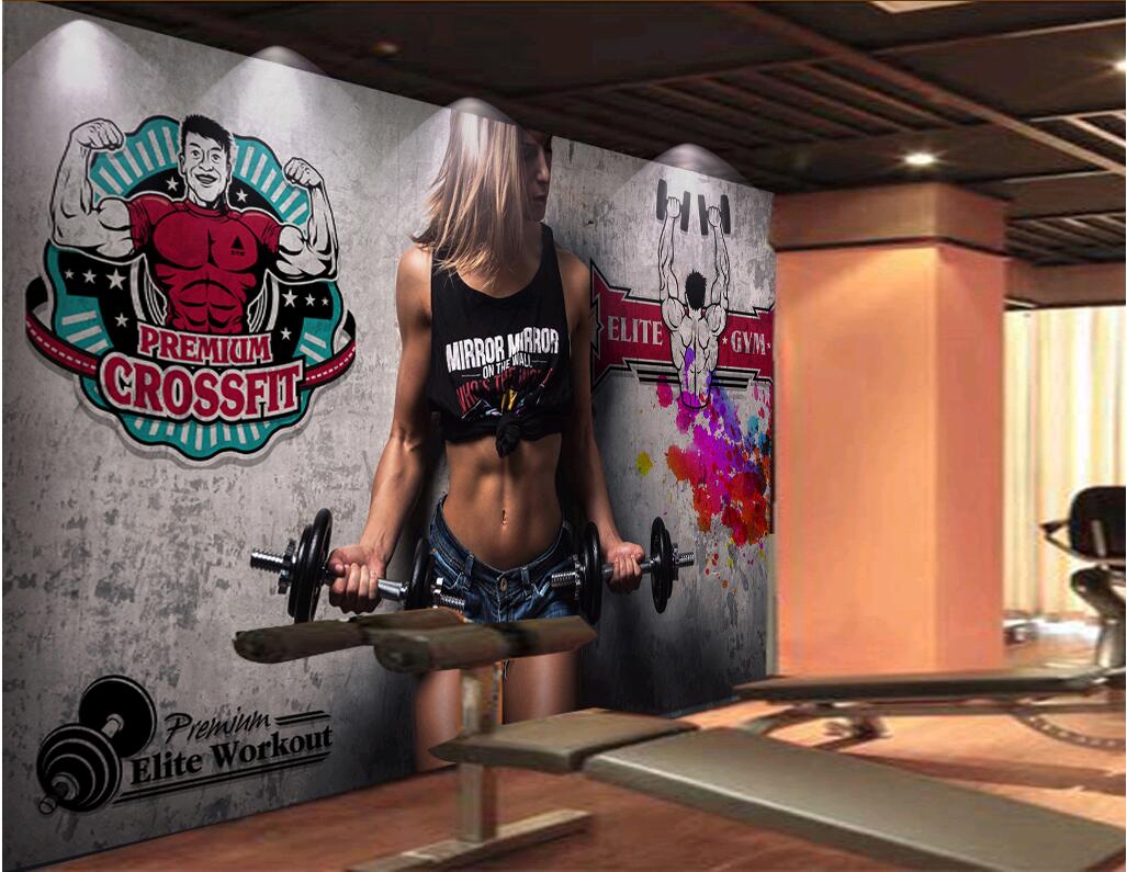 

WDBH custom photo 3d wallpaper Beauty gym brick wall tooling living room home decor 3d wall murals wallpaper for walls 3 d living ro, Non-woven