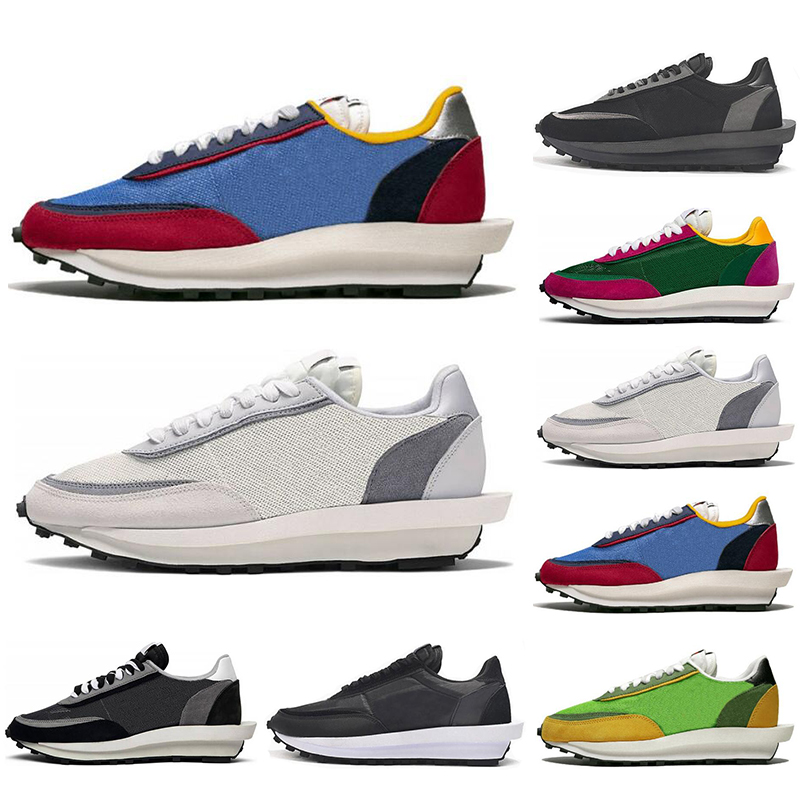

LDV Waffle mens womens running shoes Green Gusto Pine Varsity Blue Black grey trainers sneaker size 36-45, White grey
