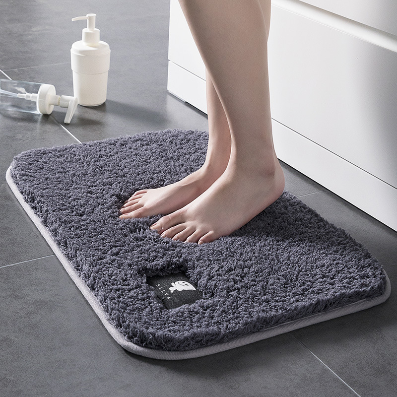 

Solid Color Bathroom Mat Super Absorbent Bathroom Rugs Bathtub Side Soft Floor Carpet Doormat for Shower Room Toilet Mat 3 Size