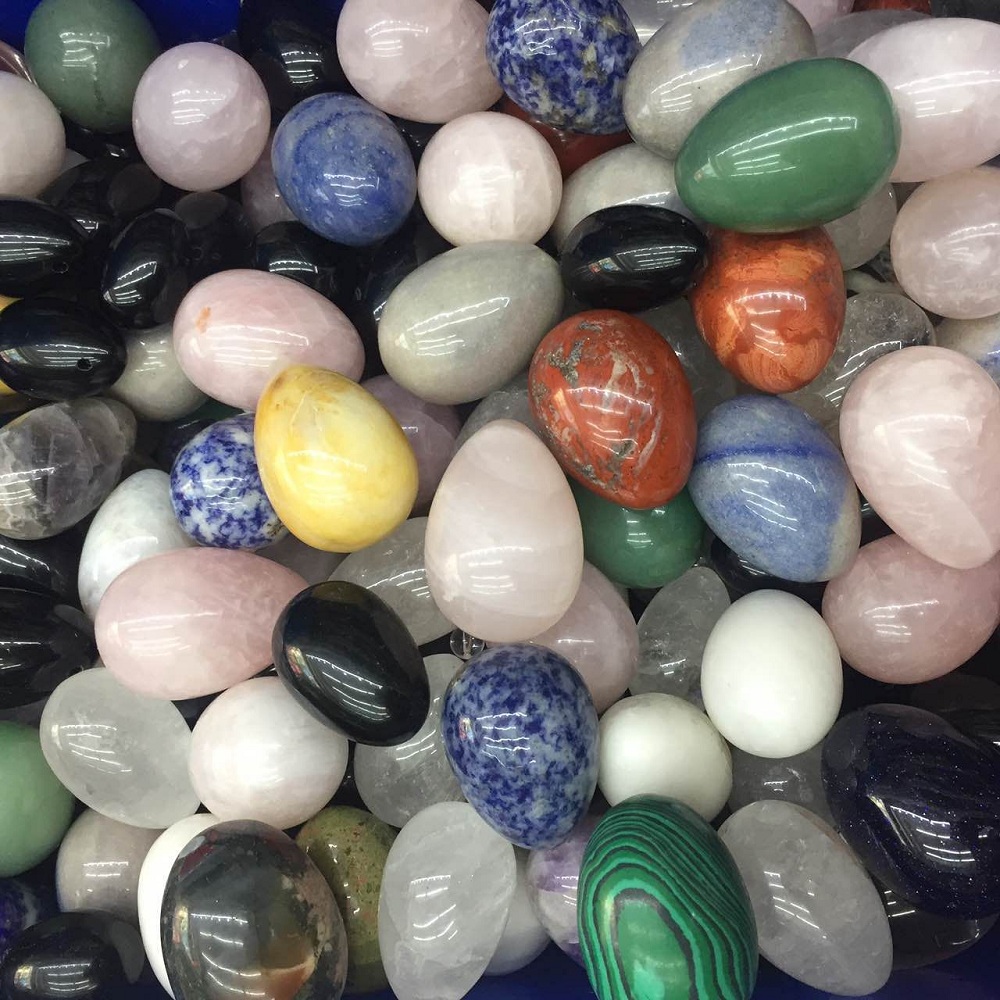 

Natural Quartz Yoni Eggs Crystal Eggs Amethyst Moonstone Ben Wa Ball For Women Kegel Exercise Massage & Relaxation